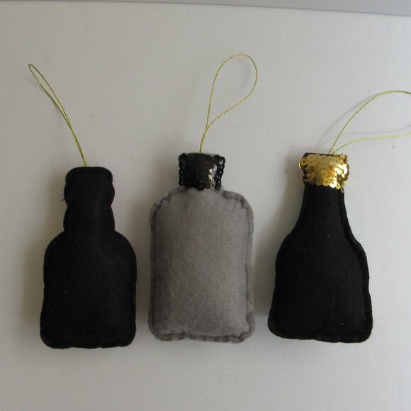 3 Wondershop Target Sequin & Felt Plush Liquor Bottle Christmas Ornaments 2024 - Picture 2 of 14